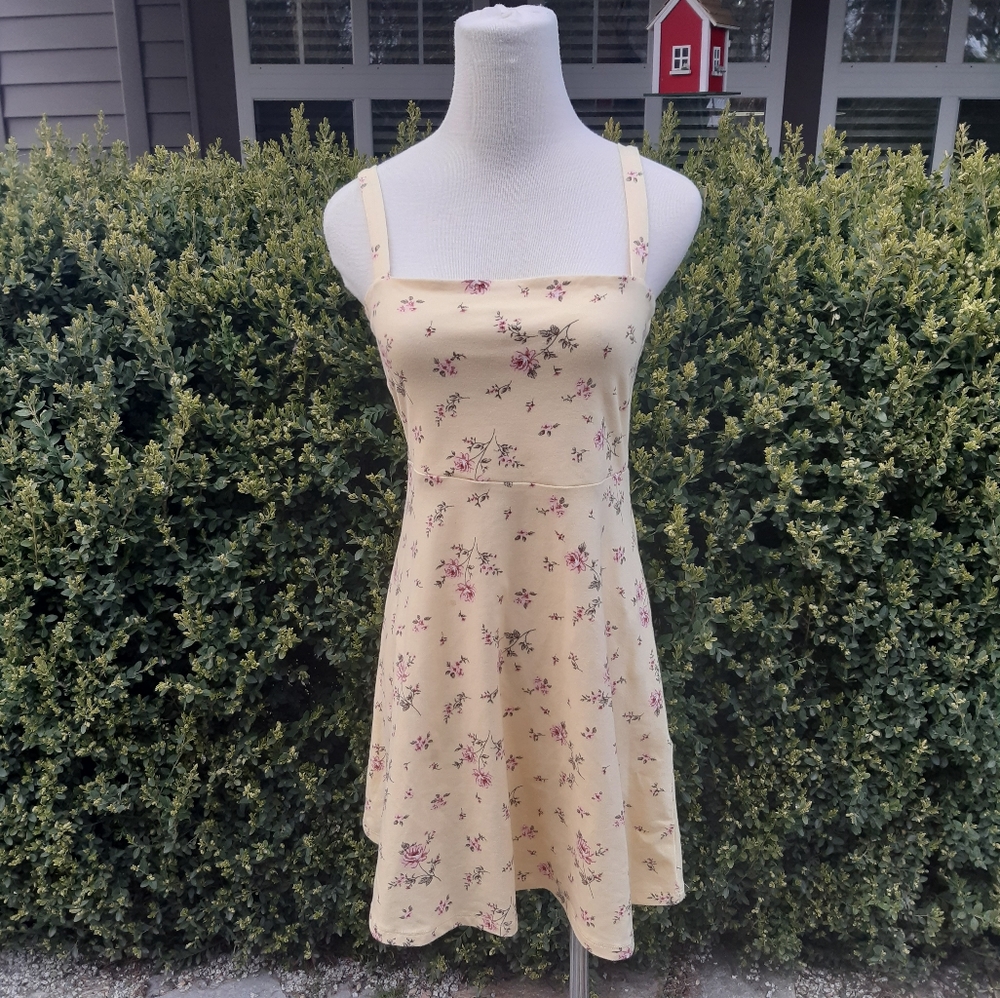 Floral Light Yellow Dress